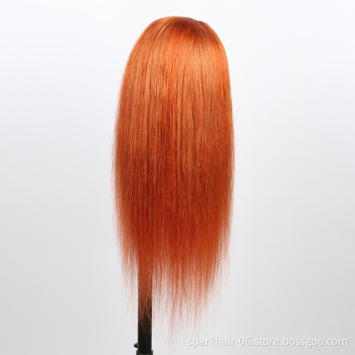Brazilian Raw Virgin Hair colored Ginger Lace Front Wig Pre plucked Ginger Orange Hd Lace Human Hair Wigs with Baby Hair